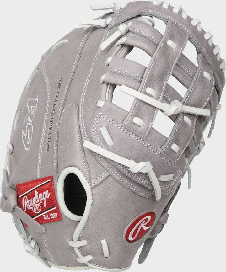 Rawlings R9 12.50" 1st Base Mitt R9SBFBM-17G - Gray White - HIT a Double - 1