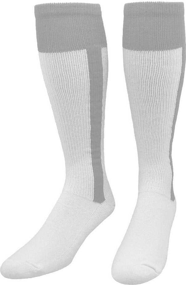 TCK 2-N-1 Premium Knee High Stirrup Socks - Gray White - HIT a Double