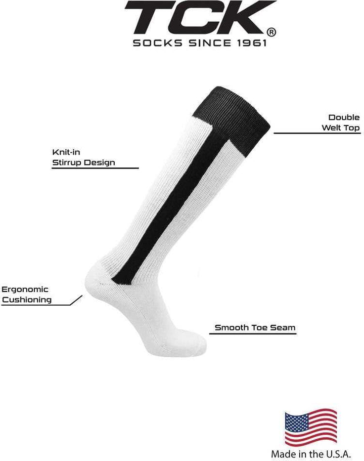 TCK 2-N-1 Premium Knee High Stirrup Socks - Pink White - HIT a Double