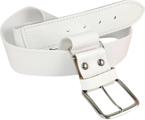 TCK Adjustable Elastic Baseball Belts - White - HIT a Double