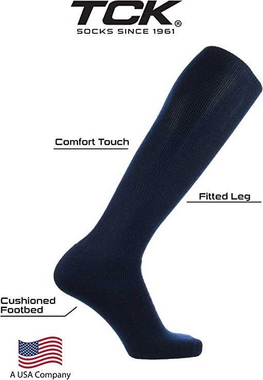 TCK All Sport Polyester Knee High Tube Socks - Navy - HIT a Double