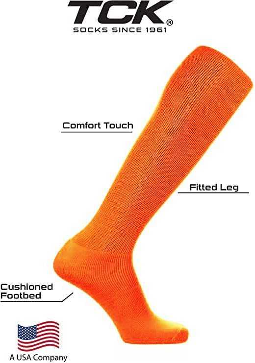 TCK All Sport Polyester Knee High Tube Socks - Orange - HIT a Double