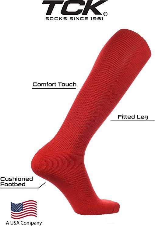 TCK All Sport Polyester Knee High Tube Socks - Scarlet - HIT a Double