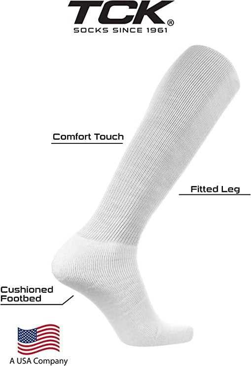 TCK All Sport Polyester Knee High Tube Socks - White - HIT a Double