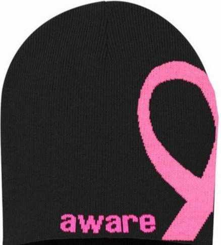 TCK Aware Breast Cancer Ribbon Beanie - Black Pink - HIT a Double