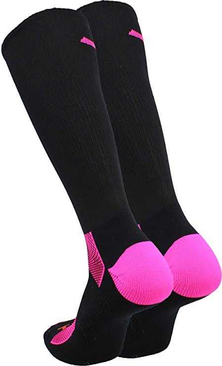 TCK Aware Breast Cancer Ribbon Knee High Socks - Black Pink - HIT a Double
