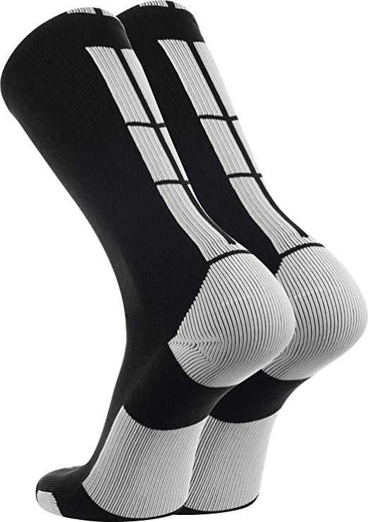 TCK Baseline 3.0 Athletic Crew Socks - Black White - HIT a Double