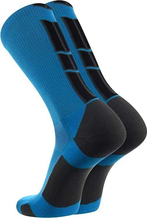 TCK (Twin City Knitting) Baseline 3.0 Athletic Crew Socks - Electric Blue Graphite Black - HIT a Double