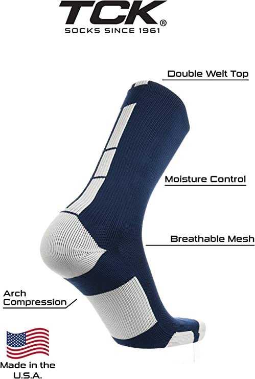 TCK Baseline 3.0 Athletic Crew Socks - Navy White - HIT a Double