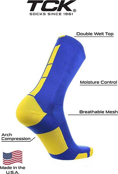 TCK Baseline 3.0 Athletic Crew Socks - Royal Gold - HIT a Double