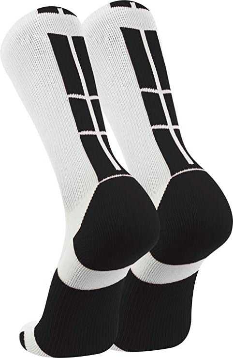 TCK Baseline 3.0 Athletic Crew Socks - White Black - HIT a Double