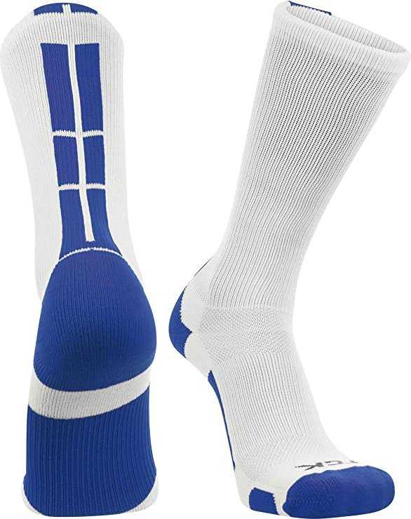 TCK Baseline 3.0 Athletic Crew Socks - White Royal - HIT a Double