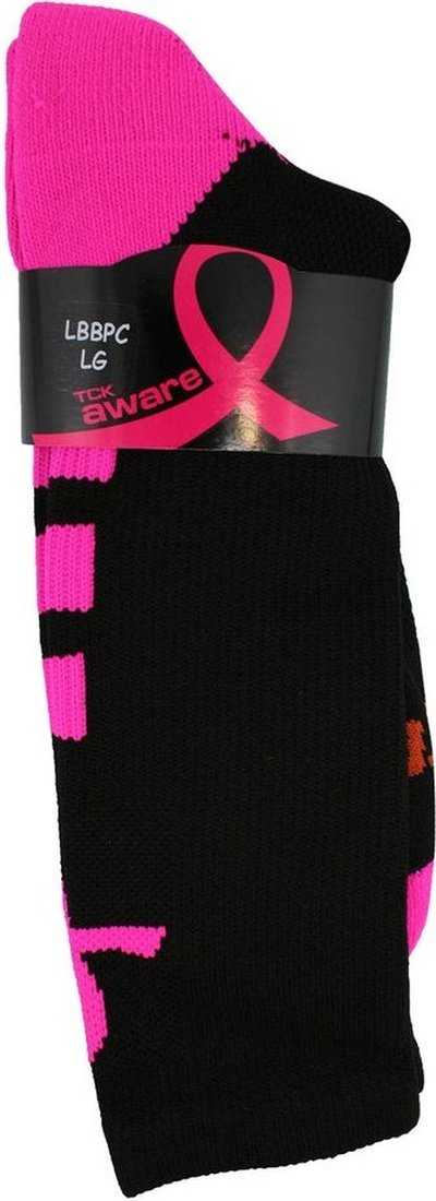 TCK Baseline Aware Breast Cancer Ribbon Crew Socks - HIT a Double
