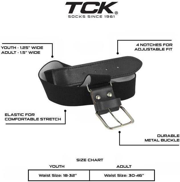 TCK Belt Knee High Sock Combo - Black - HIT a Double