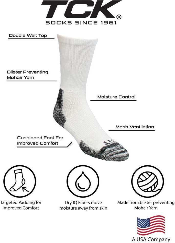 TCK Blister Resister Crew Socks - Black - HIT a Double