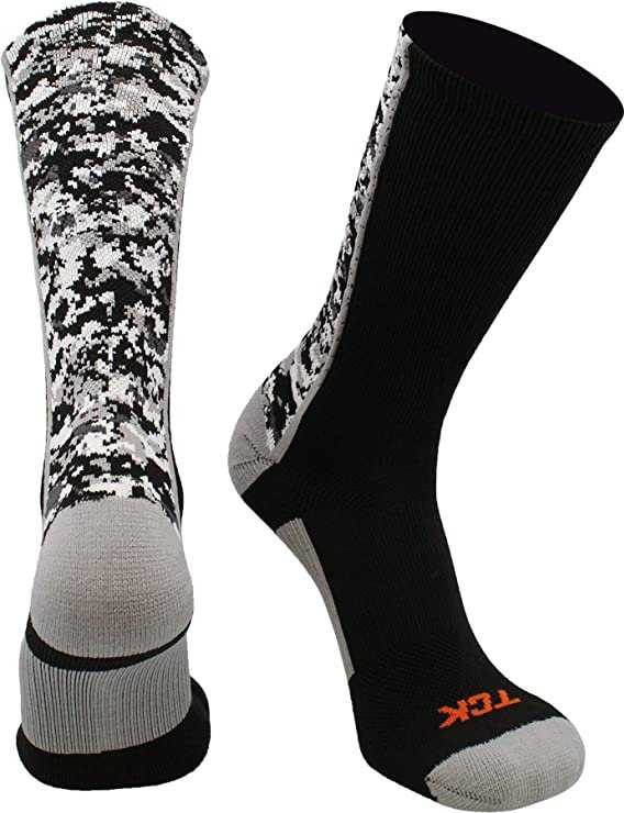 TCK Digital Camo Crew Socks - Black Camo - HIT a Double