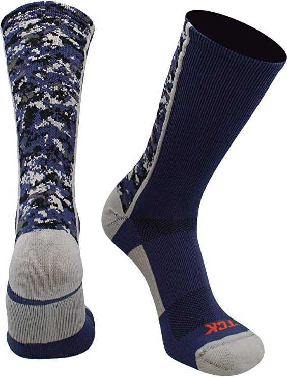 TCK Digital Camo Crew Socks - Navy Camo - HIT a Double