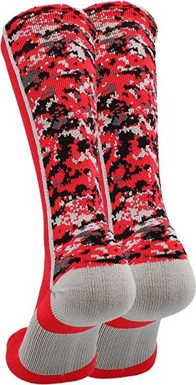 TCK Digital Camo Crew Socks - Scarlet Camo - HIT a Double