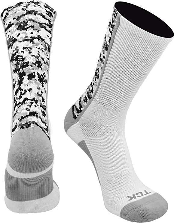 TCK Digital Camo Crew Socks - White Camo - HIT a Double