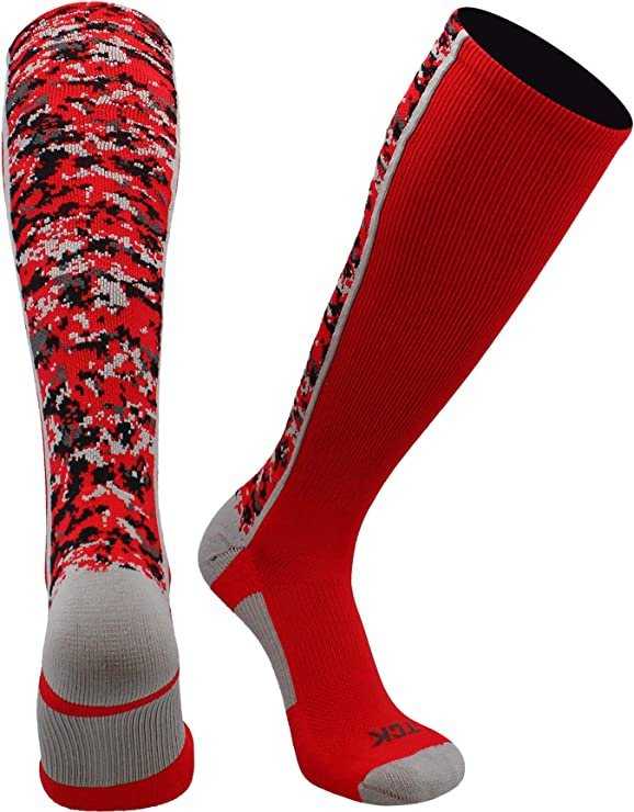 TCK Digital Camo Knee High Socks - Scarlet Camo - HIT a Double