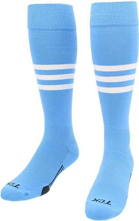 TCK Dugout Knee High Socks - Columbia Blue White - HIT a Double