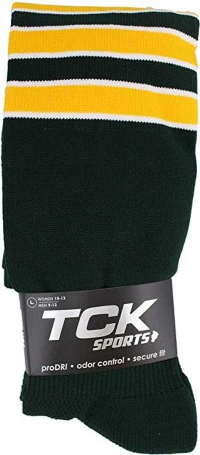 TCK Dugout Knee High Socks - Dk Green White Gold - HIT a Double