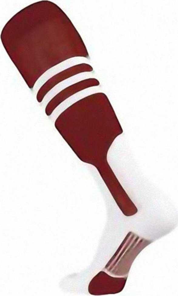 TCK Dugout Knee High Stirrup Socks - Cardinal White - HIT a Double