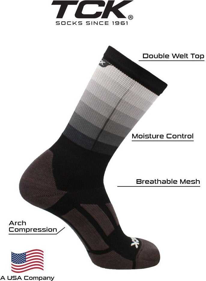 TCK Fade Sublimated Crew Socks - Royal White - HIT a Double