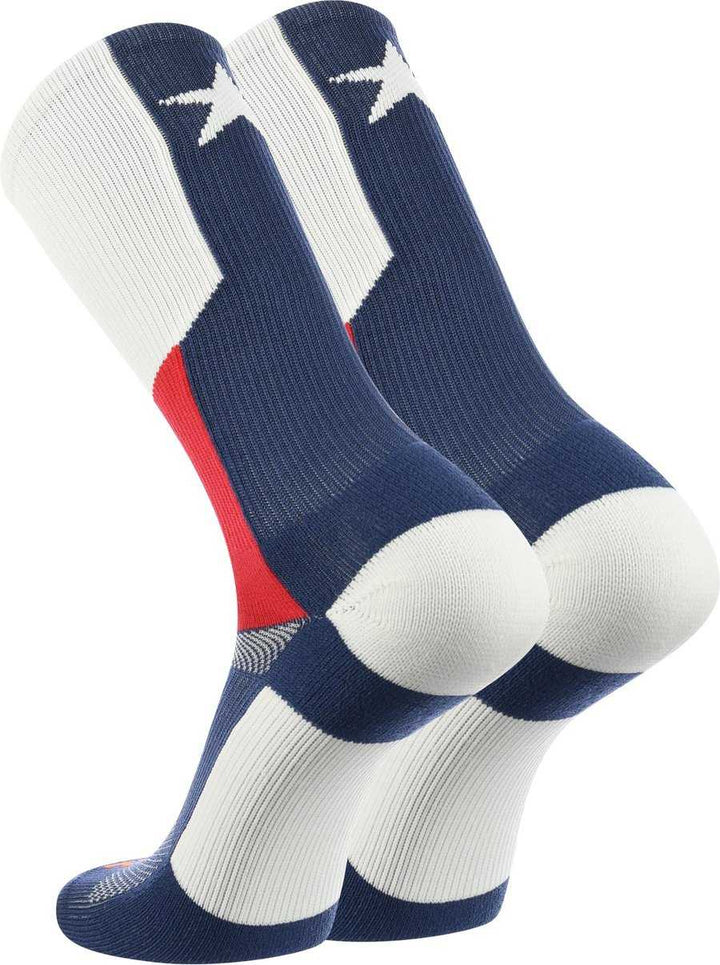 TCK Flag Texas Crew Socks - Red White Blue - HIT a Double