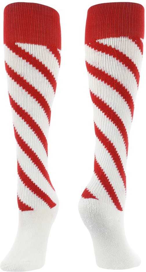TCK Krazisox Candy Stripe Knee High Socks - Scarlet White - HIT a Double