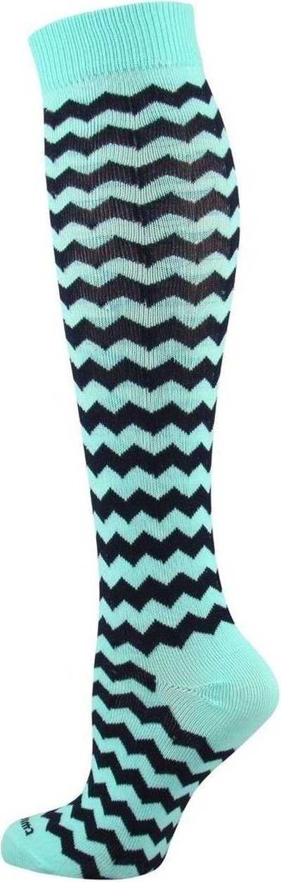 TCK Krazisox Chevron Knee High Socks - Mint Navy - HIT a Double