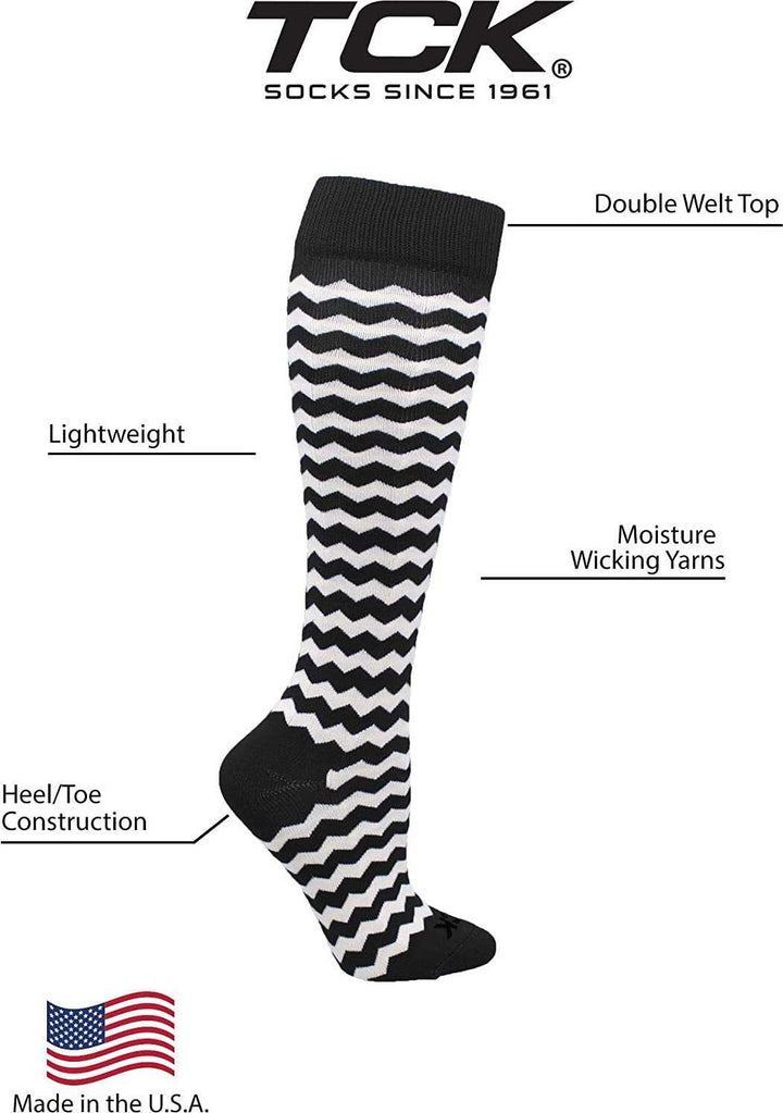 TCK Krazisox Chevron Knee High Socks - Navy White - HIT a Double - 2