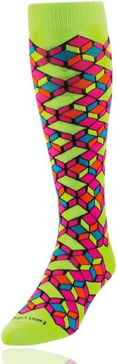 TCK Krazisox Cubert Knee High Socks - Neon Green - HIT a Double