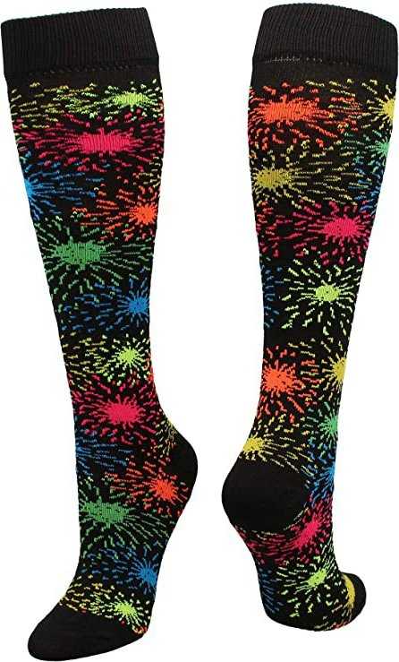 TCK Krazisox Fireworks Knee High Socks - Black - HIT a Double