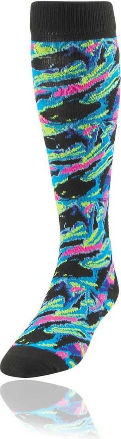 TCK Krazisox Kaleidoscope Knee High Socks - Black - HIT a Double