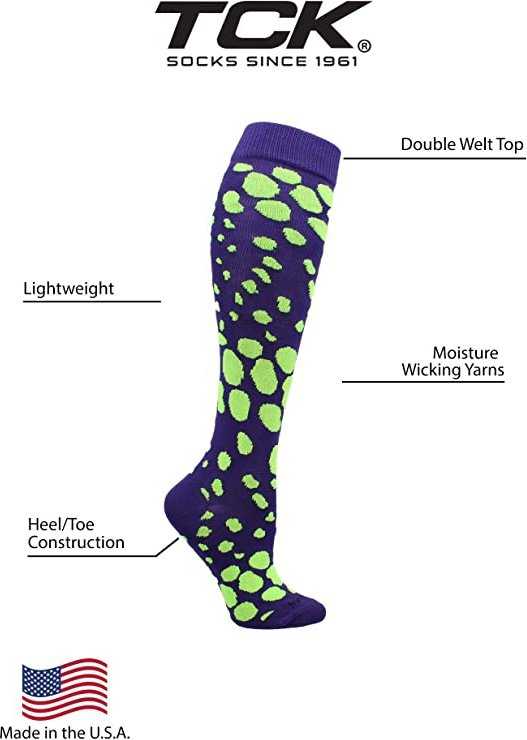 TCK Krazisox Leopard Knee High Socks - Purple Neon Green - HIT a Double