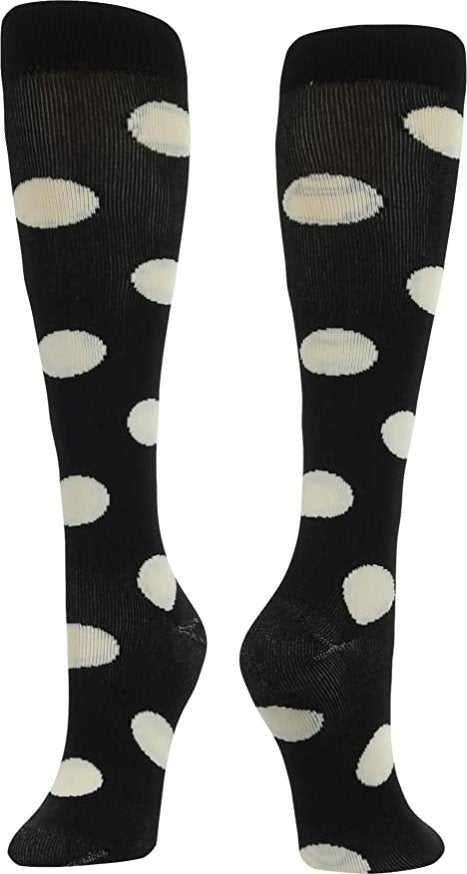 TCK Krazisox Polkadot Knee High Socks - Black White - HIT a Double