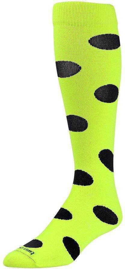 TCK Krazisox Polkadot Knee High Socks - Neon Yellow Black - HIT a Double