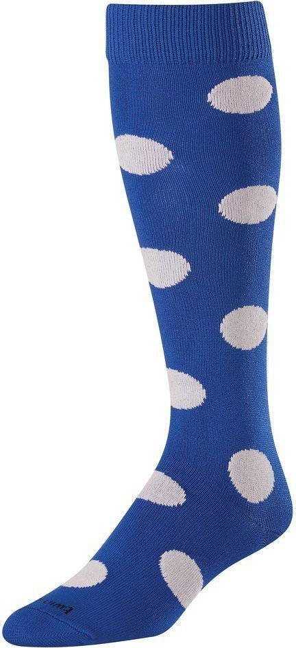 TCK Krazisox Polkadot Knee High Socks - Royal White - HIT a Double
