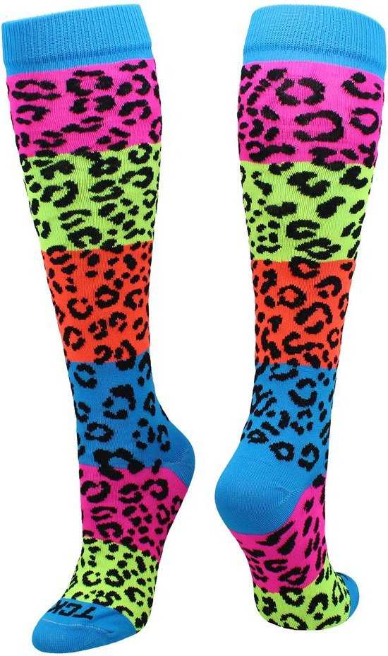 TCK Krazisox Rainbow Leopard Knee High Socks - Multi-Colored - HIT a Double