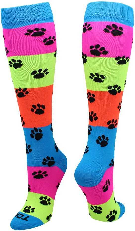 TCK Krazisox Rainbow Paws Knee High Socks - Multi-Colored - HIT a Double