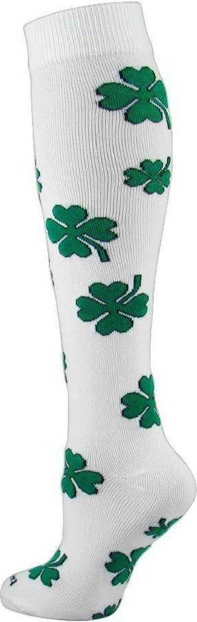 TCK Krazisox Shamrock Knee High Socks - White - HIT a Double