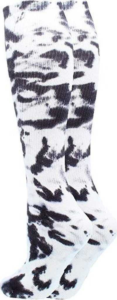 TCK Krazisox Tie Dye Knee High Socks - Black White - HIT a Double