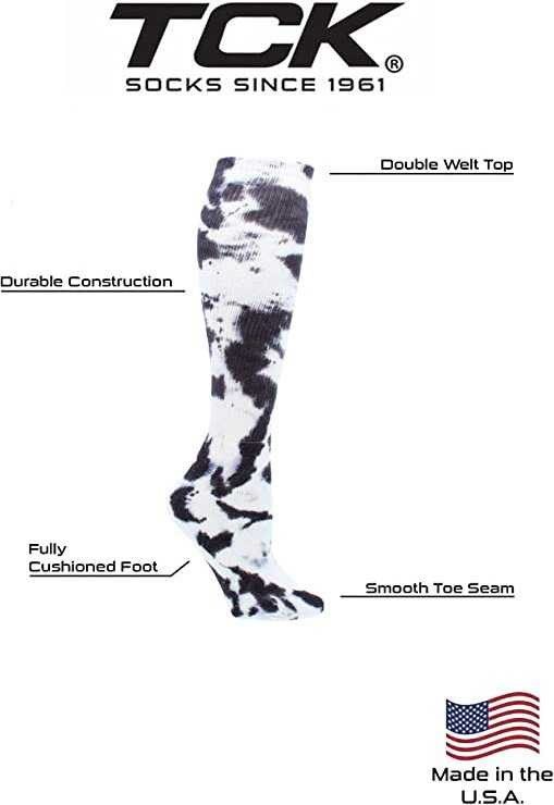 TCK Krazisox Tie Dye Knee High Socks - Black White - HIT a Double