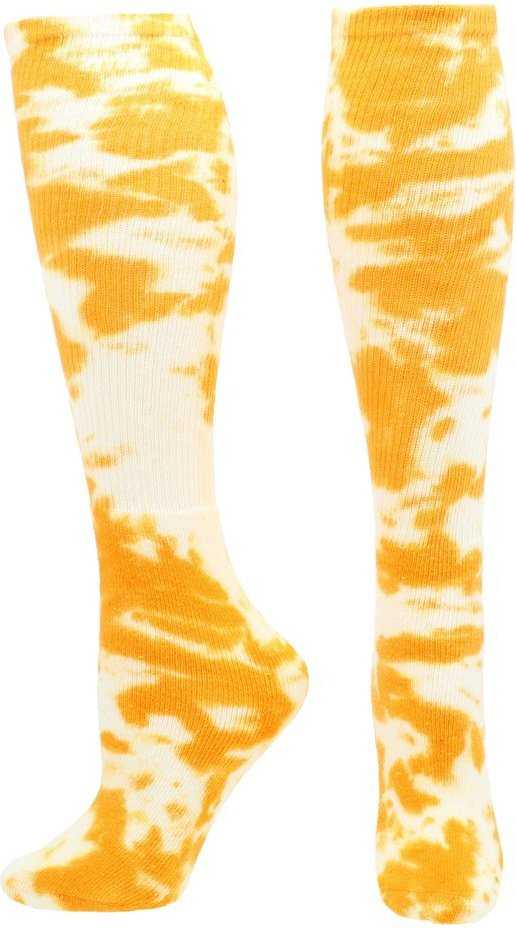 TCK Krazisox Tie Dye Knee High Socks - Gold White - HIT a Double