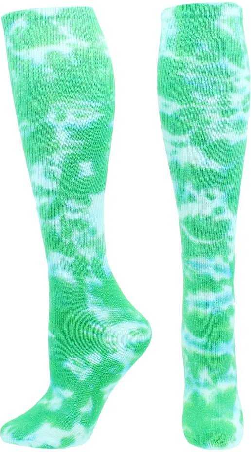 TCK Krazisox Tie Dye Knee High Socks - Kelly White - HIT a Double