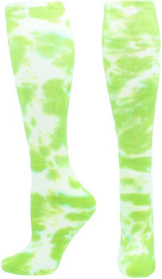 TCK Krazisox Tie Dye Knee High Socks - Lime White - HIT a Double