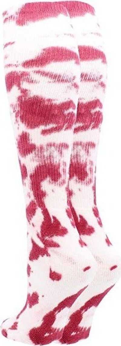 TCK Krazisox Tie Dye Knee High Socks - Maroon White - HIT a Double