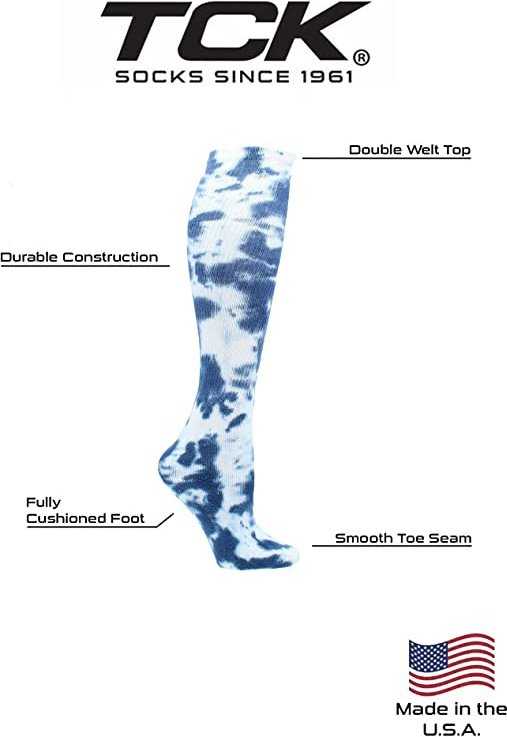 TCK Krazisox Tie Dye Knee High Socks - Navy White - HIT a Double