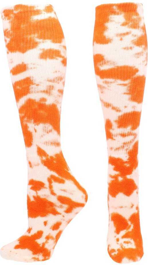 TCK Krazisox Tie Dye Knee High Socks - Orange White - HIT a Double